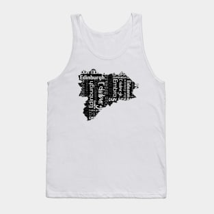 Edinburgh City Map With Text Tank Top